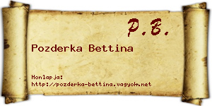 Pozderka Bettina névjegykártya
